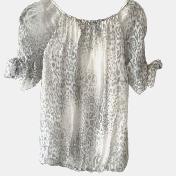 VIOLA BORGHI NWT 100% Silk Sheer Blouse Women's Small Ethereal Fairy Romantic - Picture 6 of 9